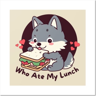 Sandwich wolf Food puns Posters and Art